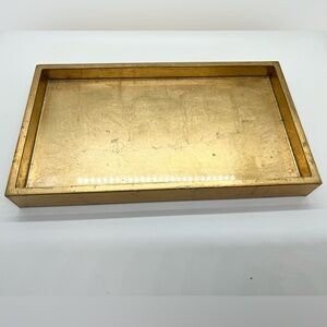 West Elm Lacquer wood gold rectangular tray